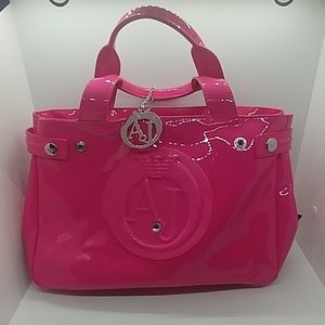 Armani Jeans Hot Pink Patent Handbag